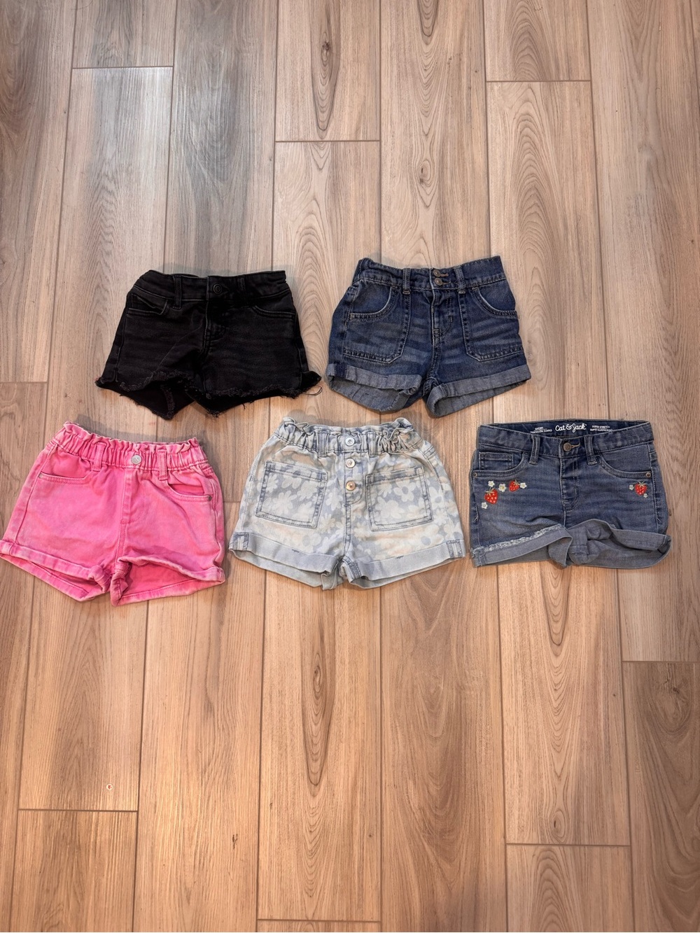 Cat & Jack Girls Shorts Set - Black, Dark Blue, Light Wash, Pink, Gray Wash